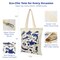 Wrapables Zippered Canvas Tote Bag, Reusable Grocery Shopping Bag, Marine Animals
